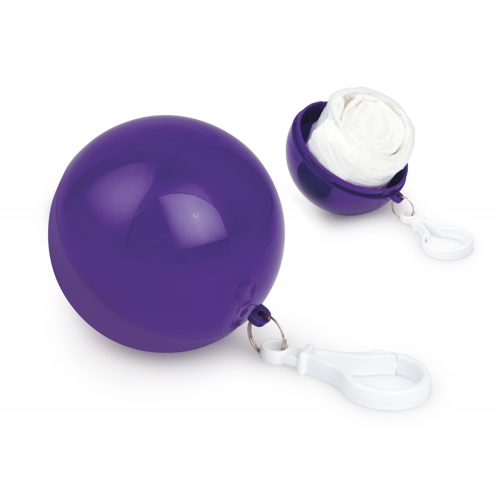 Bola plastica con capa Impermeable con mosqueton - Violeta