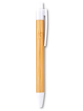 Esfero Boligrafo Bambu Con Mecanismo Push - Blanco
