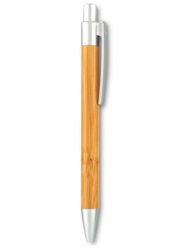 Esfero Boligrafo Bambu Con Mecanismo Push - Plateado